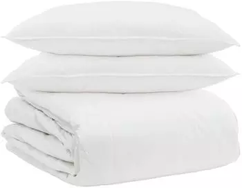 vidaXL Bettdecken-Set mit Kissen, 3-tlg., wei&szlig;, Daunenfeder (3377068)