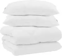vidaXL Decke mit Kissen 3 pcs Wei&szlig; Mikrofaser und Daunenfedern