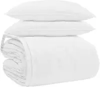 vidaXL Bettdecken Set mit Kissen 3 pcs Wei&szlig; Daunenfeder