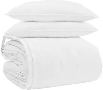 vidaXL Bettdecken-Set mit Kissen, 3-tlg., wei&szlig;, Daunenfeder (3377217)