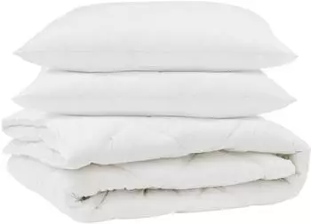 vidaXL Bettdecke mit Kissen 3-tlg., wei&szlig;, Mikrofaser (3377499)