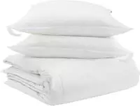 vidaXL Bettdecken Set mit Kissen 3 pcs Wei&szlig; Daunenfeder