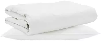 vidaXL Sommerdecke mit Kissen, 2-tlg., Daunenfeder, wei&szlig; (3376216)