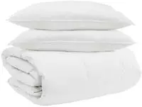 vidaXL Bettdecken Set mit Kissen 3 pcs Wei&szlig; Daunenfeder