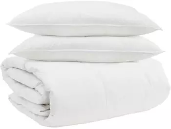 vidaXL Bettdecken-Set mit Kissen, 3-tlg., wei&szlig;, Daunenfeder (3377129)