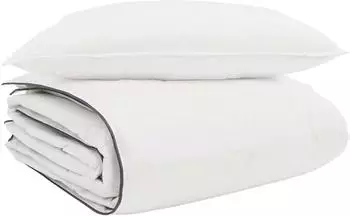 vidaXL Winterbettdecke mit Kissen, 2-tlg., Daunenfeder, wei&szlig; (3376166)