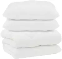 vidaXL Decke mit Kissen 3 pcs Wei&szlig; Mikrofaser und Daunenfedern
