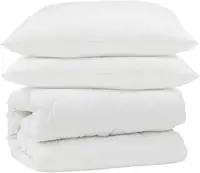vidaXL Bettdecken Set 3 pcs Wei&szlig; Mikrofaser und Daunenfedern