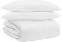 vidaXL Bettdecken Set mit Kissen 3 pcs Wei&szlig; Daunenfeder