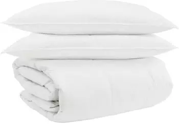 vidaXL Bettdecken-Set mit Kissen, 3-tlg., wei&szlig;, Daunenfeder (3377162)