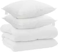 vidaXL Winterbettdecke mit Kissen 3 Stk. Wei&szlig; Mikrofaser