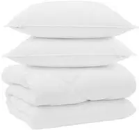 vidaXL Winterbettdecke mit Kissen 3 Stk. Wei&szlig; Mikrofaser