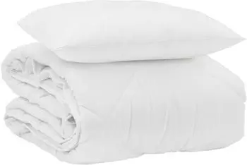 vidaXL Sommerdecke mit Kissen, 2-tlg., weiß, Mikrofaser (3376406)