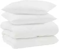 vidaXL Winterbettdecke mit Kissen 3 stk. Wei&szlig; Mikrofaser
