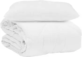 vidaXL Sommerdecke mit Kissen 2-tlg., wei&szlig;, Mikrofaser (3376467)