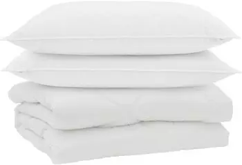 vidaXL Bettdecke mit Kissen 3-tlg., wei&szlig;, Mikrofaser (3377396)