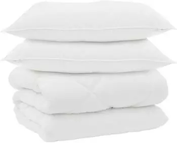 vidaXL Winterbettdecke mit Kissen, wei&szlig;, Mikrofaser, 3-tlg. (3377851)
