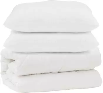 vidaXL Bettdecke mit Kissen 3-tlg., wei&szlig;, Mikrofaser (3378180)