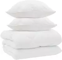 vidaXL Winterbettdecke mit Kissen 3 stk. Wei&szlig; Mikrofaser