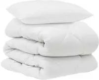 vidaXL Bettdecke mit Kissen 2 stk. Wei&szlig; Mikrofaser