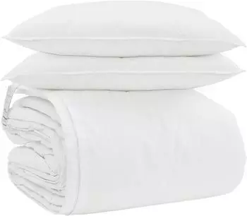 vidaXL Bettdecken-Set mit Kissen, 3-tlg., wei&szlig;, Daunenfeder (3377252)
