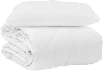 vidaXL Bettdecke mit Kissen, wei&szlig;, Mikrofaser, 140x220cm (3376607)