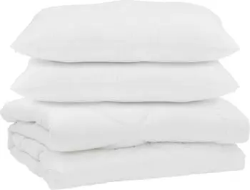 vidaXL Bettdecke mit Kissen 3-tlg., wei&szlig;, Mikrofaser (3377455)