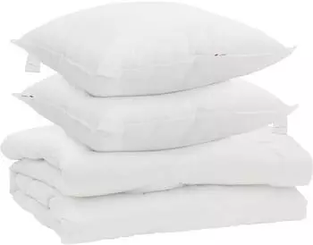 vidaXL Bettdecke mit Kissen 3-tlg., weiß, Mikrofaser (3377371)