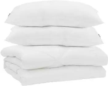 vidaXL Bettdecke mit Kissen, weiß, Mikrofaser, 3-tlg (3377435)
