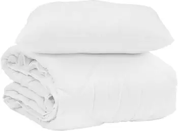 vidaXL Sommerdecke mit Kissen 2-tlg., weiß, Mikrofaser (3376490)