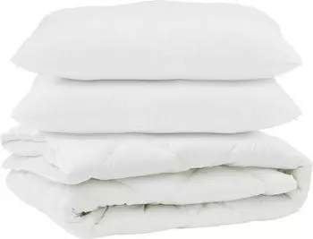 vidaXL Bettdecke mit Kissen 3-tlg., wei&szlig;, Mikrofaser (3377679)