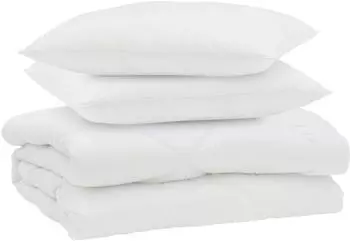 vidaXL Sommerdecke mit Kissen, 3-tlg., wei&szlig;, Mikrofaser (3377277)