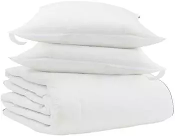 vidaXL Winterbettdecke mit Kissen, 3-tlg., wei&szlig;, Daunenfeder (3376907)