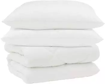 vidaXL Winterbettdecken-Set mit Kissen, 3-tlg., wei&szlig;, Mikrofaser (3377795)