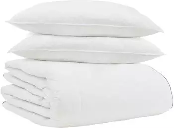 vidaXL Winterbettdecke mit Kissen, 3-tlg., wei&szlig;, Daunenfeder (3376895)