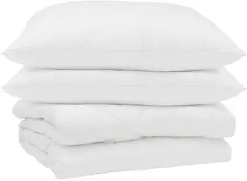 vidaXL Sommerdecke mit Kissen, 3-tlg., wei&szlig;, Mikrofaser (3377327)