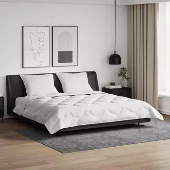 vidaXL Sommerdecke mit Kissen, 3-teilig, wei&szlig;, Mikrofaser (3377300)