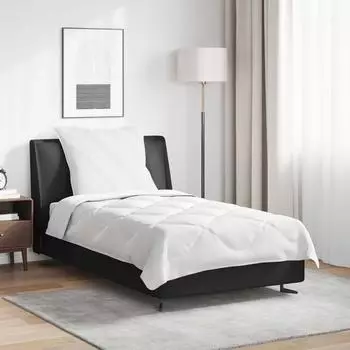 vidaXL Ganzjahresbettdecke mit Kissen, 135x220cm, wei&szlig;, Mikrofaser (3376522)