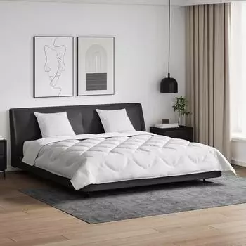 vidaXL Ganzjahresbettdecke mit Kissen, 3-tlg., 200x200cm, wei&szlig;, Mikrofaser (3377582)