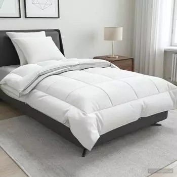 vidaXL Bettdecke und Kissen Set 3 stk. 155x220 cm 4 Jahreszeiten Wolle