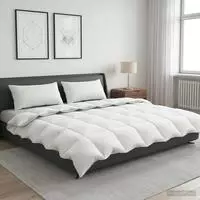 vidaXL Bettdecke FULDA 240 x 260 cm 4 Jahreszeiten 210 GSM Wei&szlig;