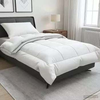 vidaXL Bettdecke FULDA 137 x 200 cm 4 Jahreszeiten 310 GSM Wei&szlig;