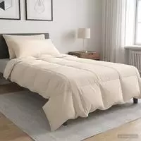 vidaXL Bettw&auml;sche-Set 2 stk. 140 x 220 cm F&uuml;r alle Jahreszeiten Beige
