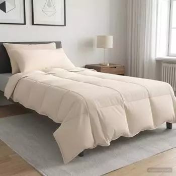 vidaXL Bettw&auml;sche-Set 2 stk. 140 x 220 cm F&uuml;r alle Jahreszeiten Beige