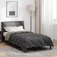 vidaXL Winterbettdecke 135 x 200 cm 450 g/m&sup2; Hellgrau und Anthrazit