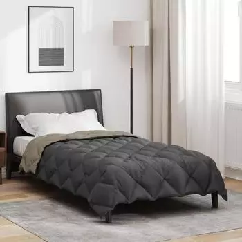 vidaXL Winterbettdecke 135 x 200 cm 450 g/m&sup2; Hellgrau und Anthrazit