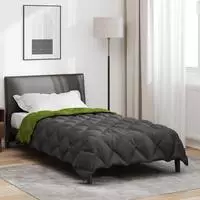 vidaXL Winterbettdecke 135 x 200 cm 450 g/m&sup2; Gr&uuml;n und Anthrazit