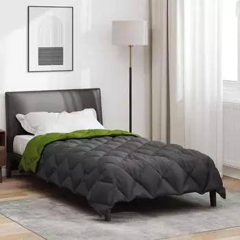 vidaXL Winterbettdecke 135 x 200 cm 450 g/m&sup2; Gr&uuml;n und Anthrazit