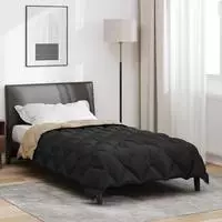 vidaXL Winterbettdecke 135 x 200 cm 450 g/m&sup2; Schwarz und Taupe