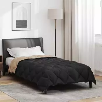 vidaXL Winterbettdecke 135 x 200 cm 450 g/m&sup2; Schwarz und Taupe